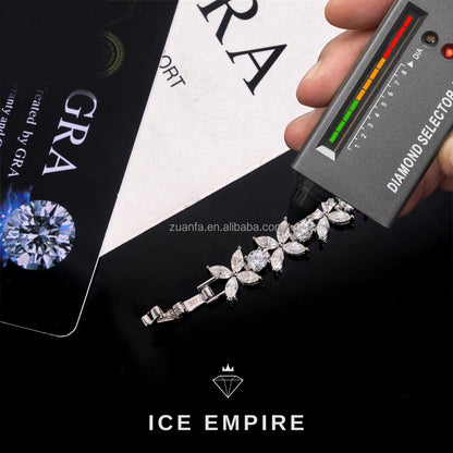 Iced Out Cluster 925 Silver Moissanite Tennis Chain