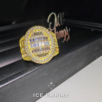 Iced Out Baguette 925 Silver Moissanite Ring