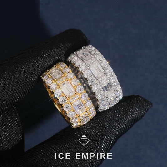 Iced Out 925 Silver Moissanite Ring