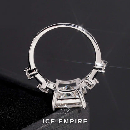Iced Out 925 Silver Moissanite Engagement Ring