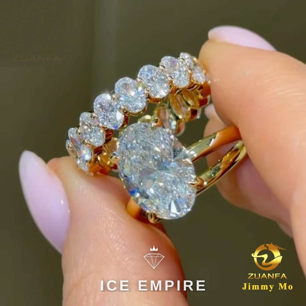 Iced Out 14K Gold Lab Grown Diamond Engagement Ring