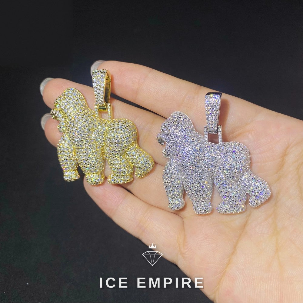 Iced Out Rose Gold Plated Moissanite Pendant