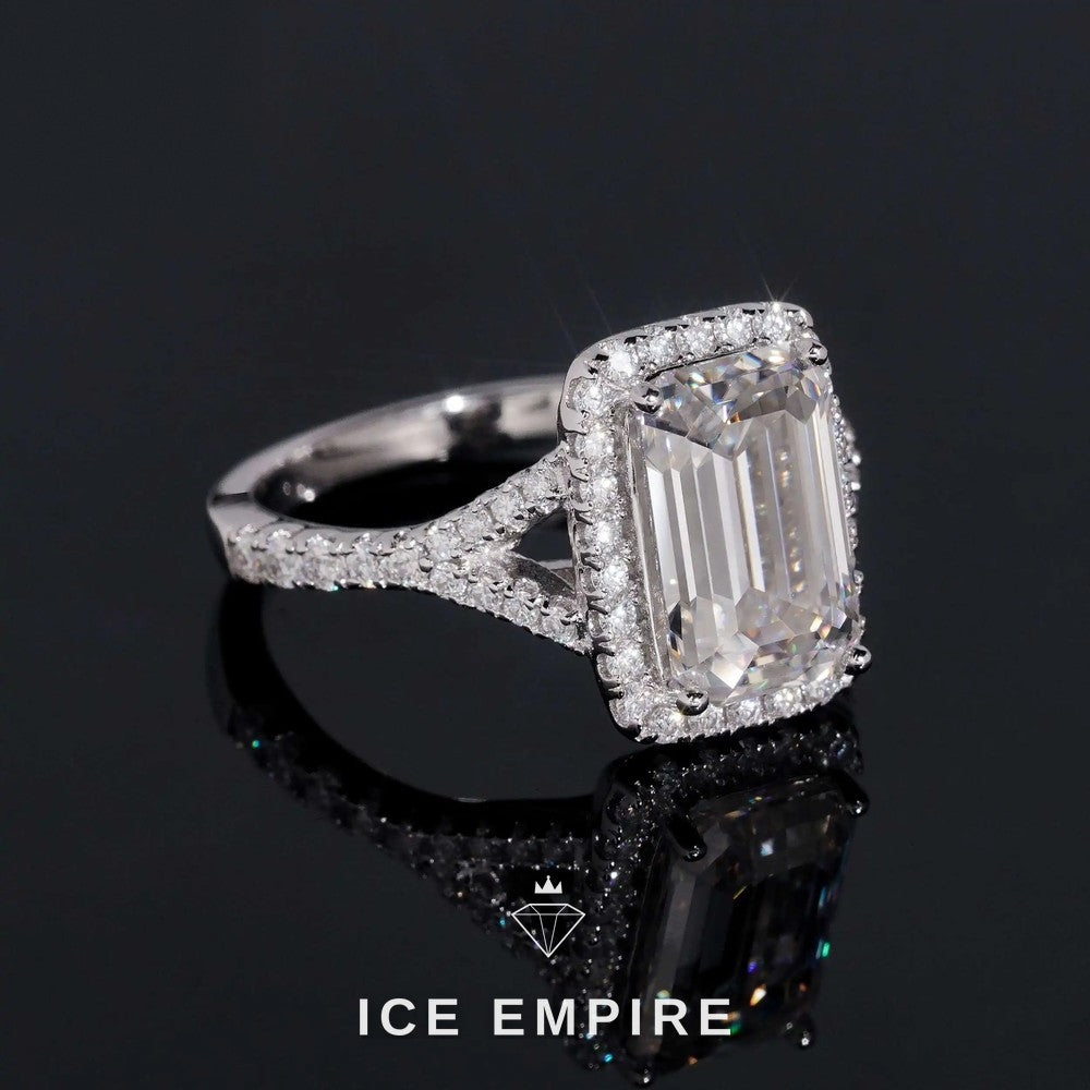 Iced Out Cluster Rose Gold Plated Moissanite Wedding Band