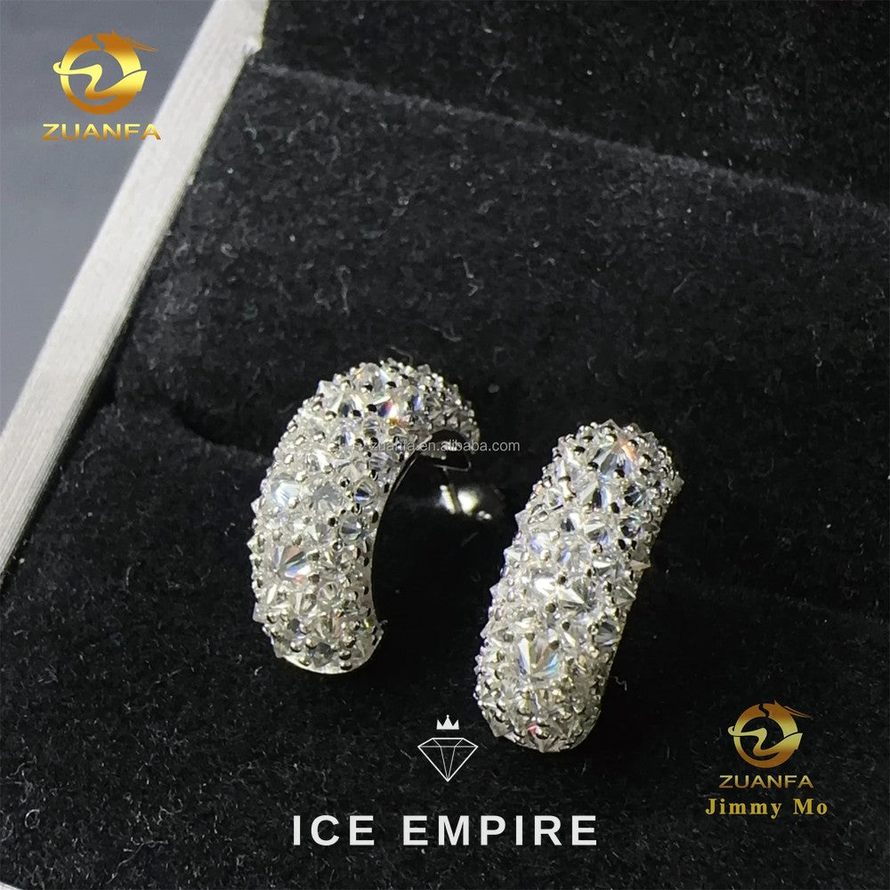Iced Out 925 Silver Moissanite Earrings