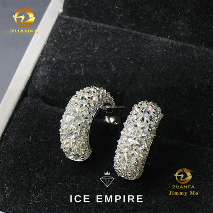 Iced Out 925 Silver Moissanite Earrings
