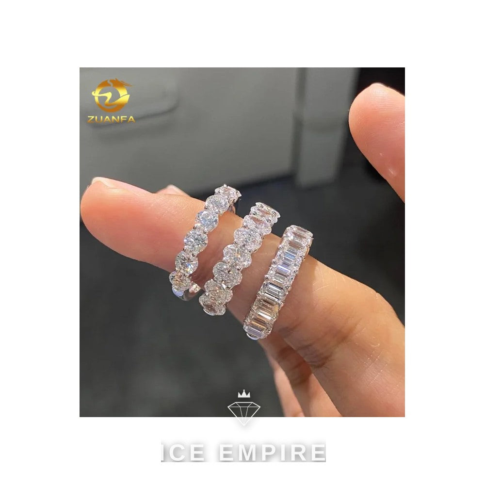 Iced Out Gold Plated Moissanite Wedding Band
