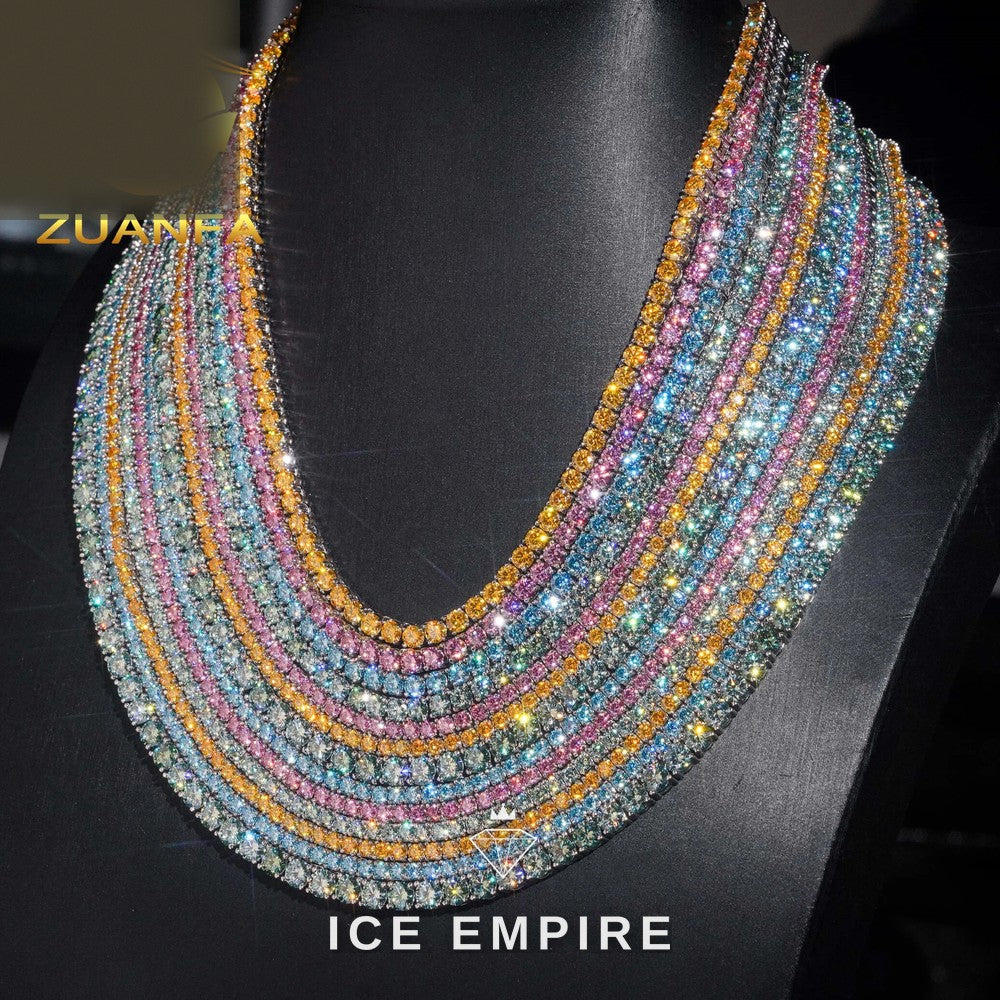 Iced Out 925 Silver Moissanite Tennis Chain