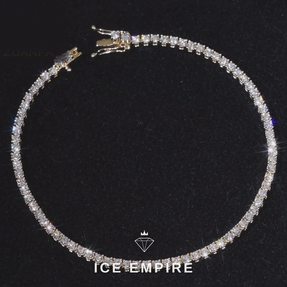 Iced Out 9K Gold Lab Grown Diamond Tennis Chain