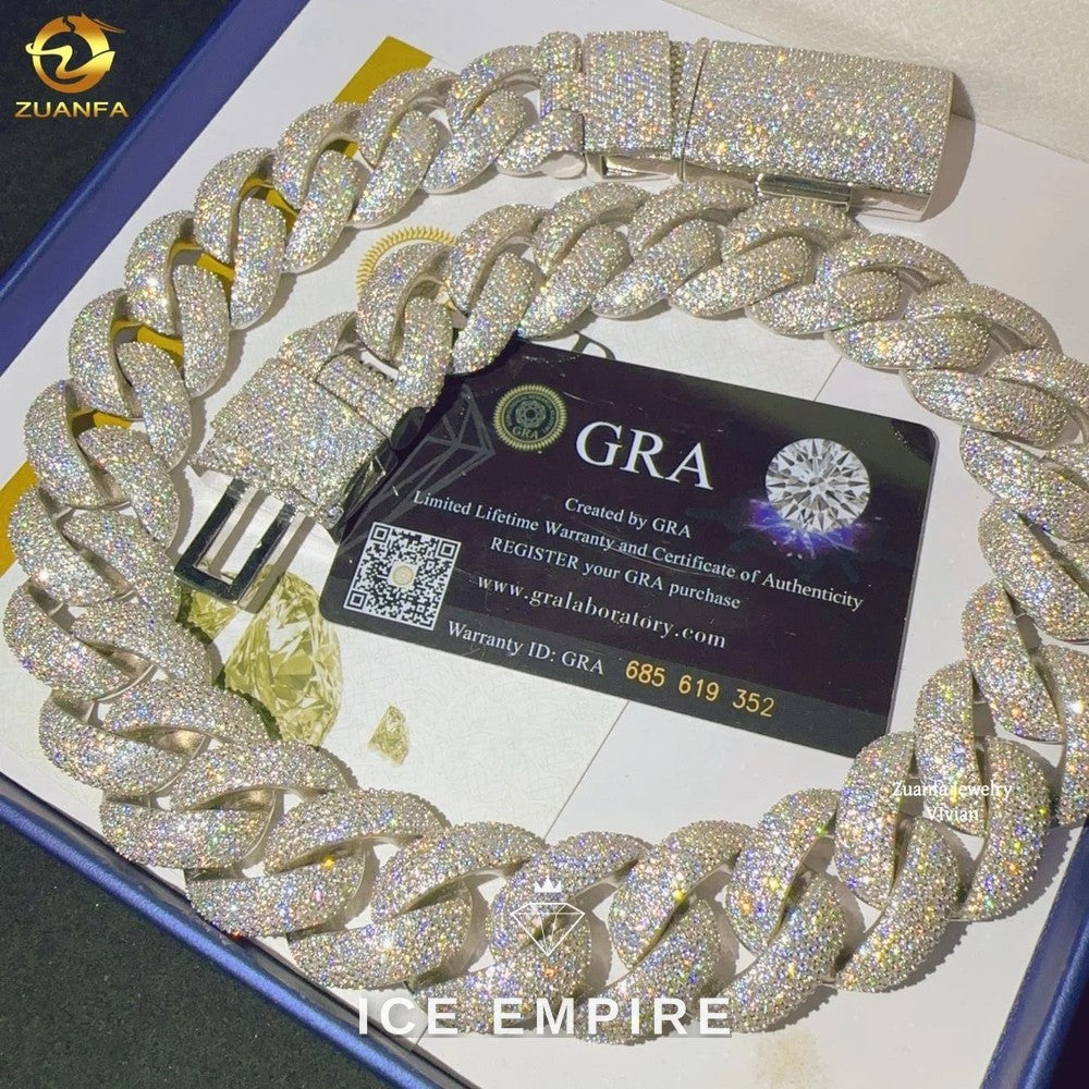 Iced Out Rose Gold Plated Moissanite Cuban Chain