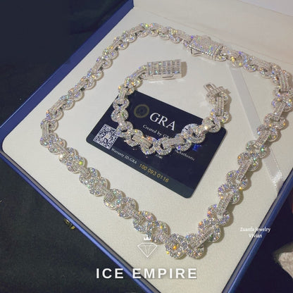Iced Out Rose Gold Plated Moissanite Cuban Chain
