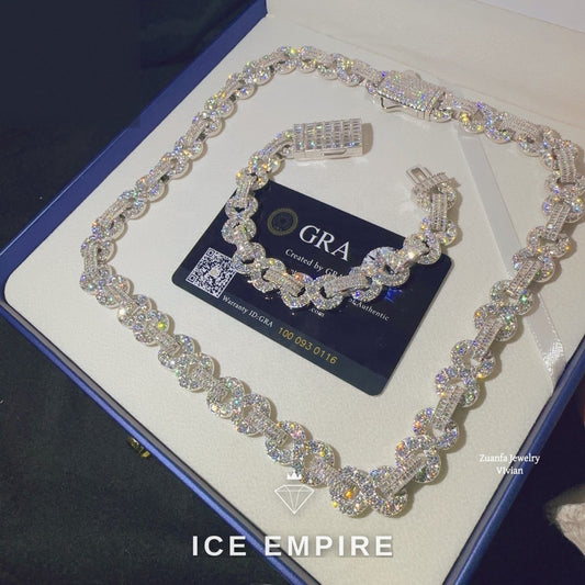 Iced Out Rose Gold Plated Moissanite Cuban Chain