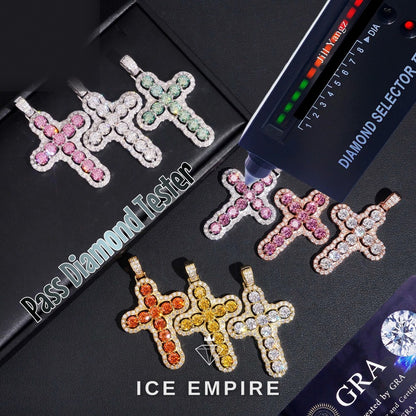 Iced Out Cross 925 Silver Moissanite Pendant