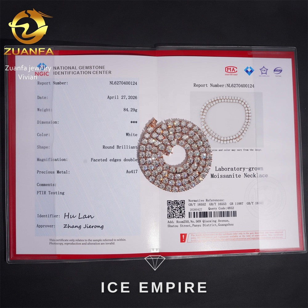 Iced Out Rose Gold Plated Moissanite Cuban Chain
