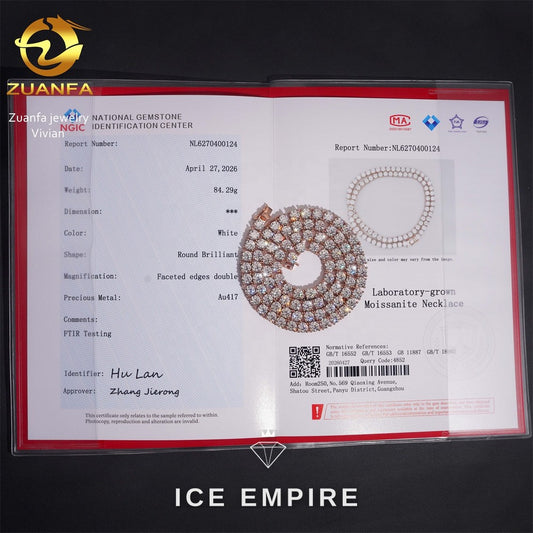 Iced Out Rose Gold Plated Moissanite Cuban Chain