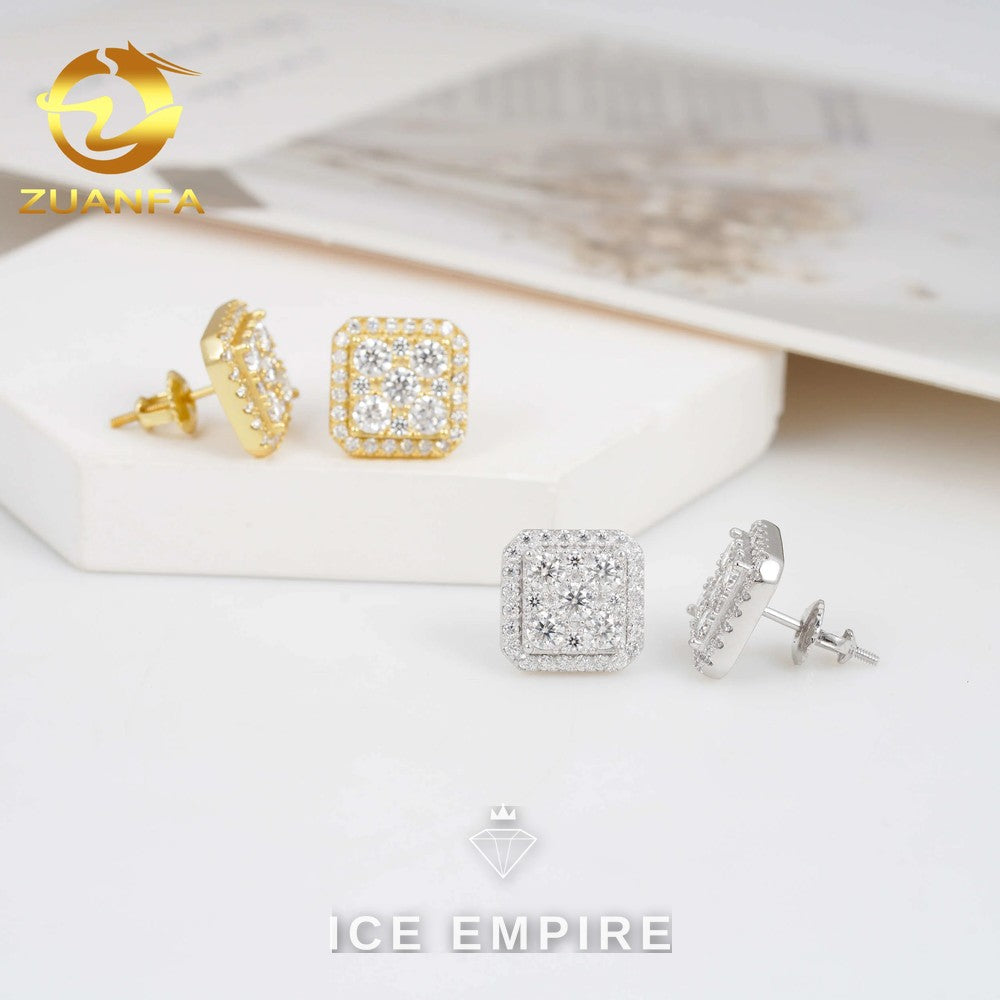 Iced Out Gold Plated Moissanite Earrings