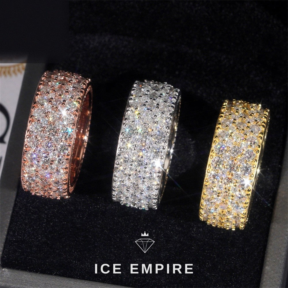 Iced Out 925 Silver Moissanite Ring