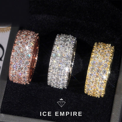 Iced Out 925 Silver Moissanite Ring