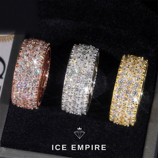 Iced Out 925 Silver Moissanite Ring
