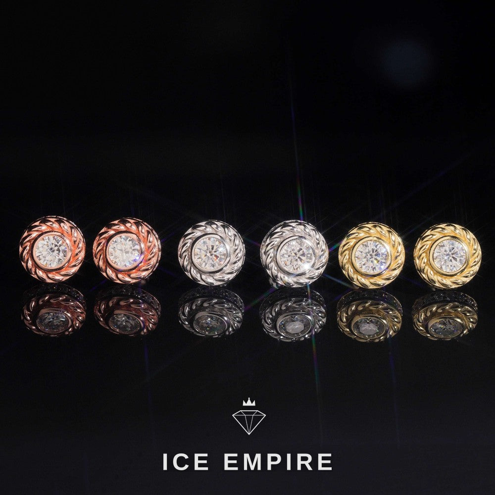 Iced Out 925 Silver Moissanite Stud Earrings