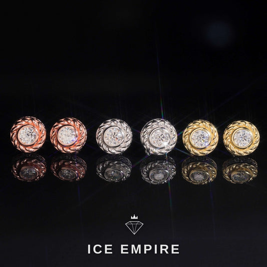Iced Out 925 Silver Moissanite Stud Earrings