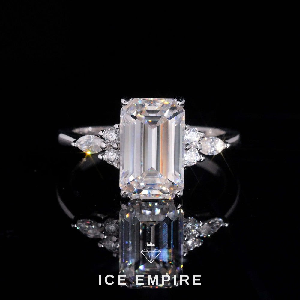Iced Out 18K Gold Moissanite Wedding Band