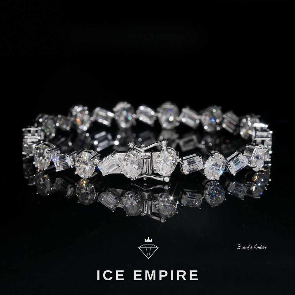 Iced Out 925 Silver Moissanite Tennis Chain