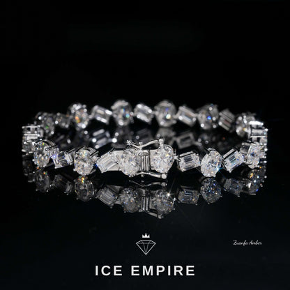 Iced Out 925 Silver Moissanite Tennis Chain