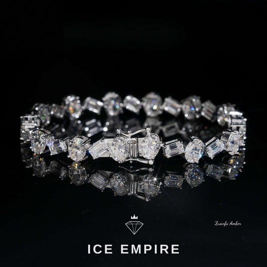 Iced Out 925 Silver Moissanite Tennis Chain