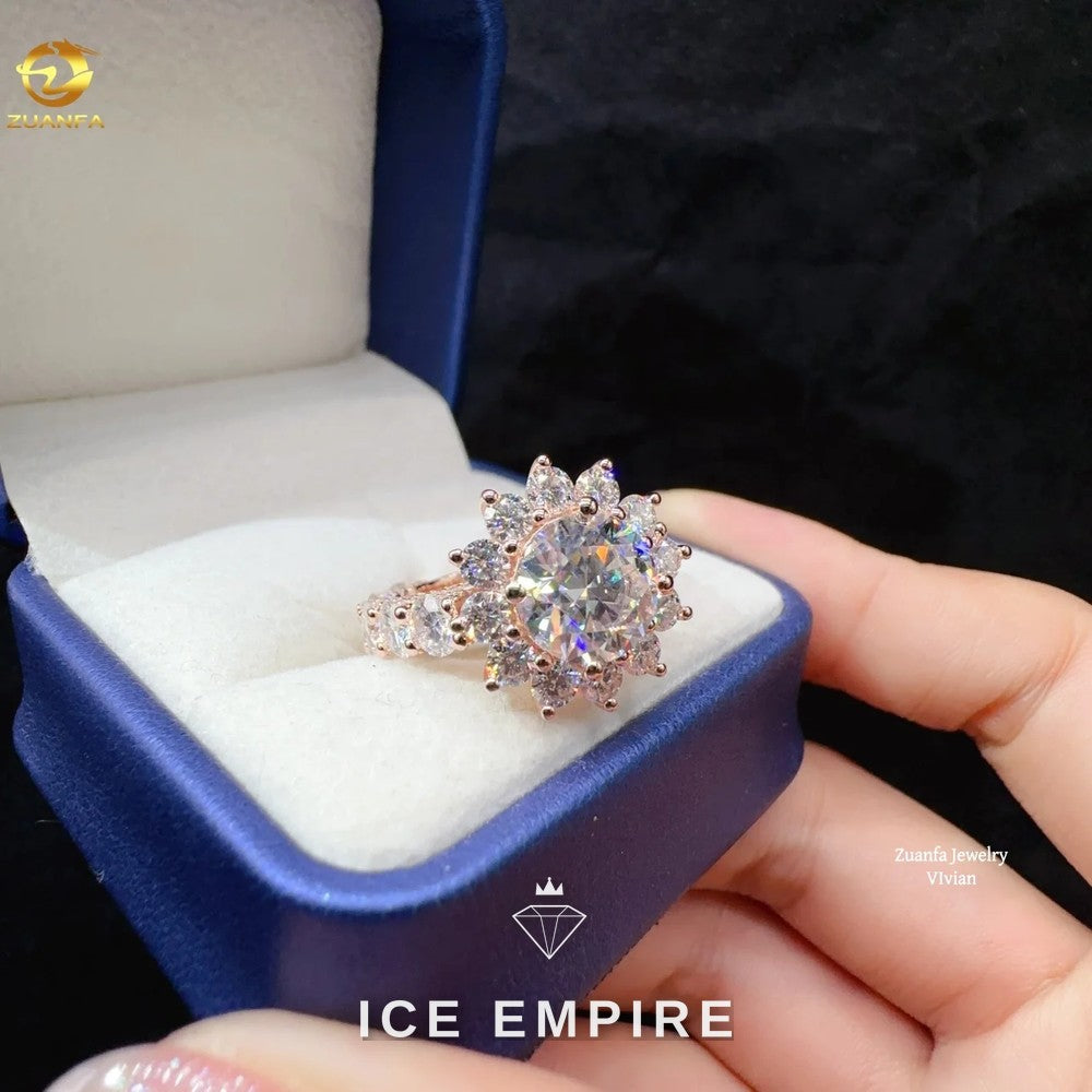 Iced Out 925 Silver Moissanite Wedding Band