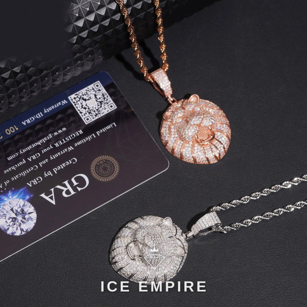 Iced Out Rose Gold Plated Moissanite Pendant