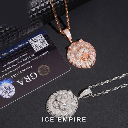 Iced Out Rose Gold Plated Moissanite Pendant