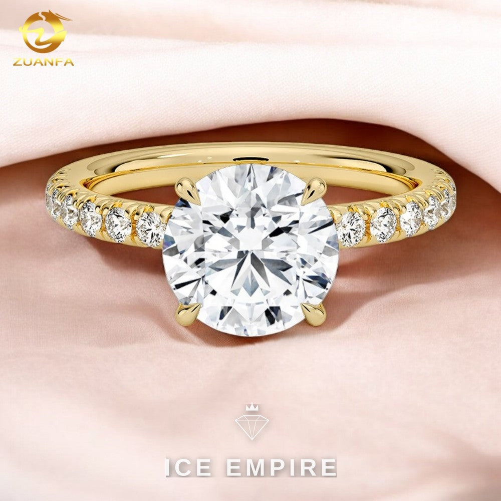 Iced Out Gold Plated Moissanite Engagement Ring