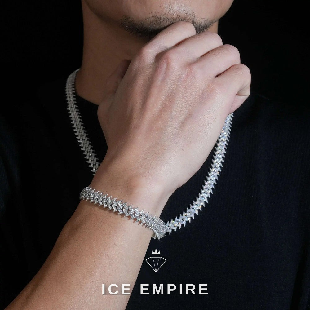 Iced Out 925 Silver Moissanite Cuban Chain