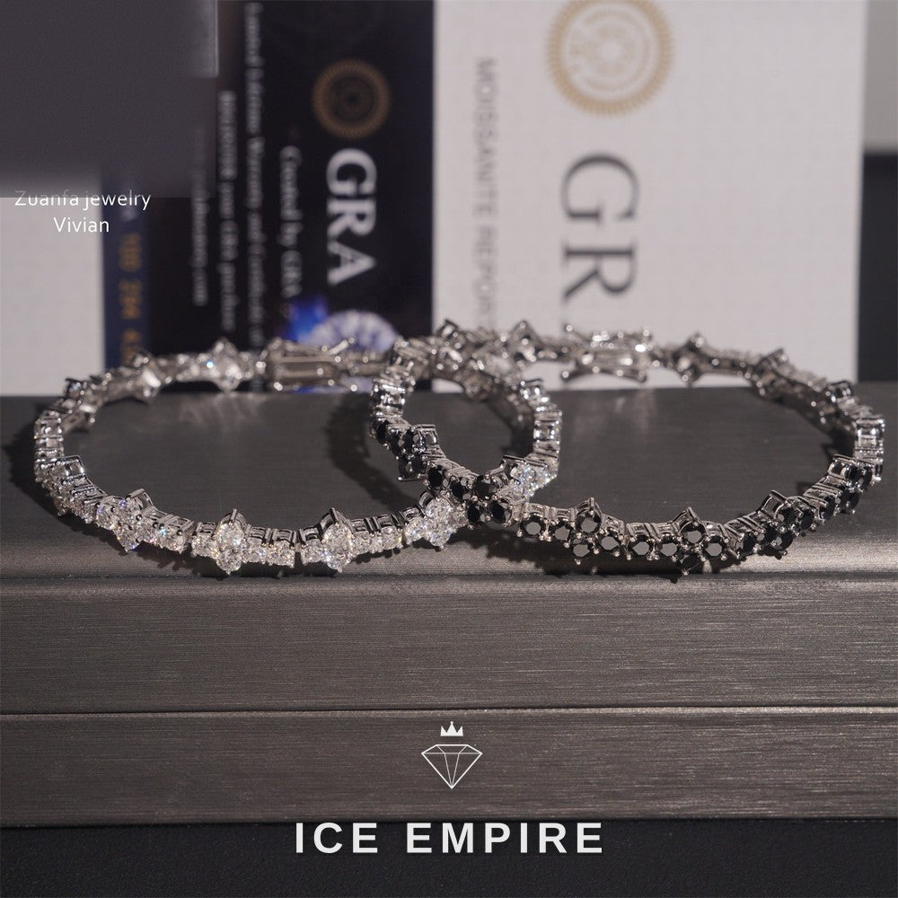 Iced Out Rose Gold Plated Moissanite Tennis Chain