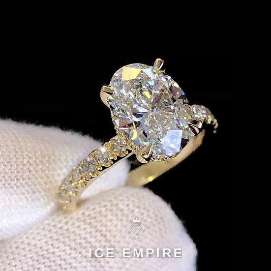Iced Out Rose Gold Plated Moissanite Wedding Band
