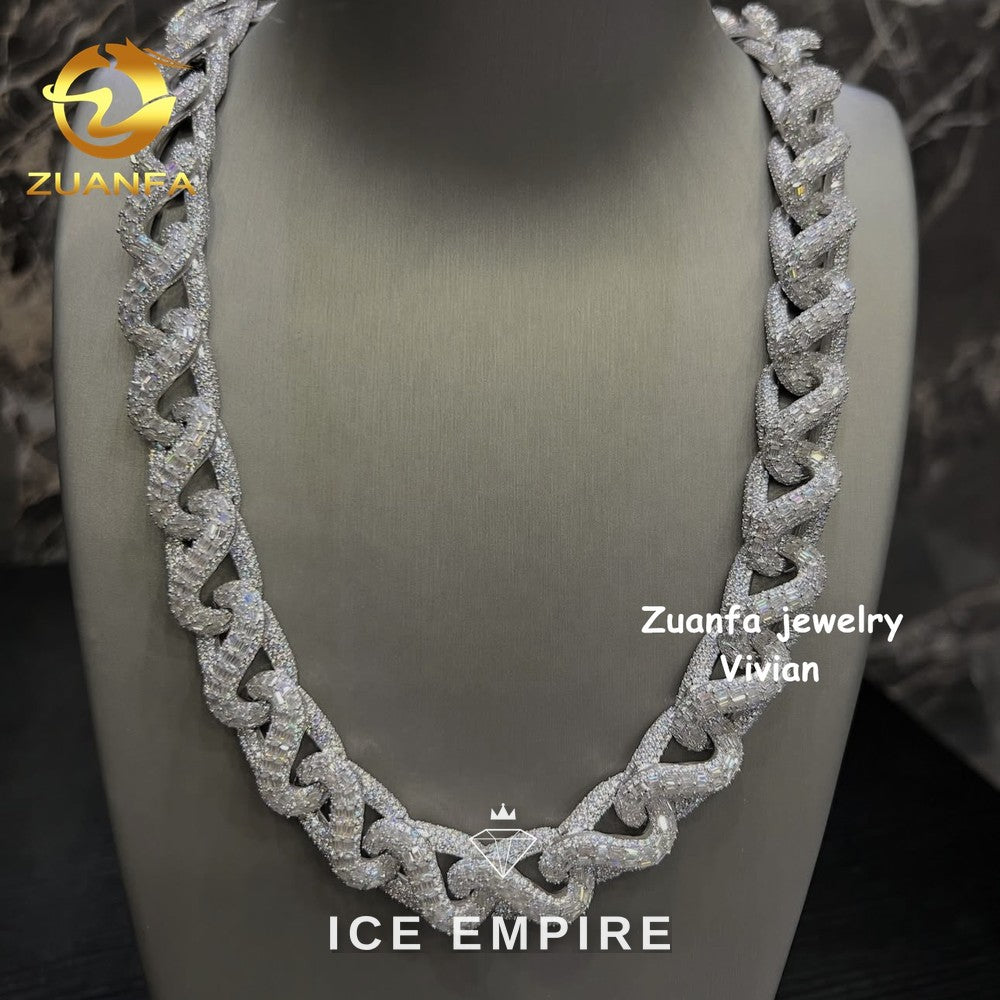 Iced Out Rose Gold Plated Moissanite Cuban Chain