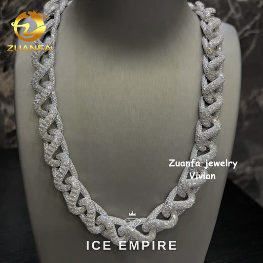 Iced Out Rose Gold Plated Moissanite Cuban Chain