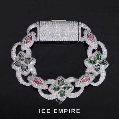 Iced Out 925 Silver Moissanite Cuban Chain