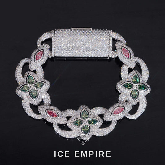 Iced Out 925 Silver Moissanite Cuban Chain