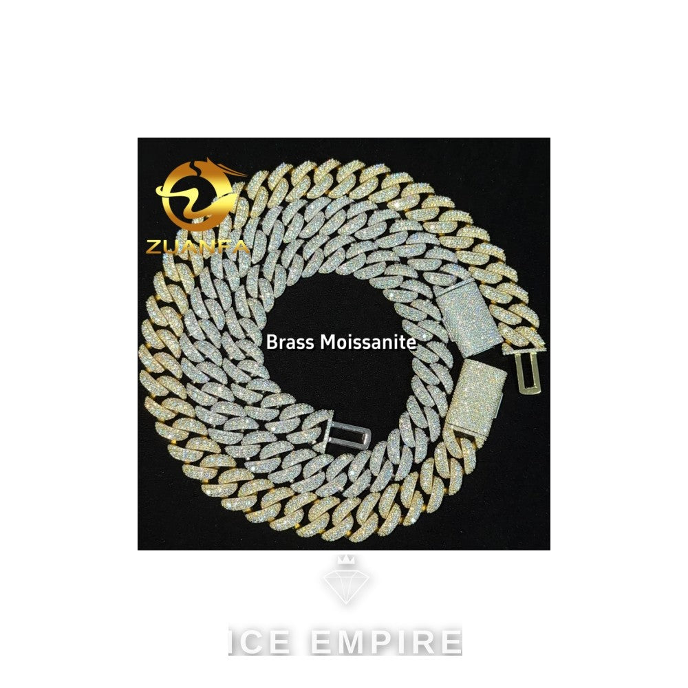 Iced Out Rose Gold Plated Moissanite Cuban Chain