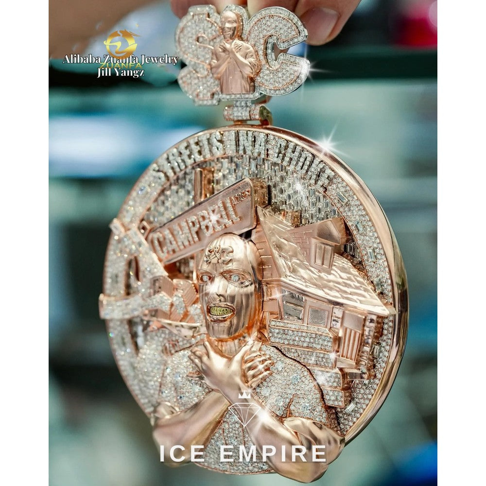 Iced Out Cross 925 Silver Moissanite Pendant