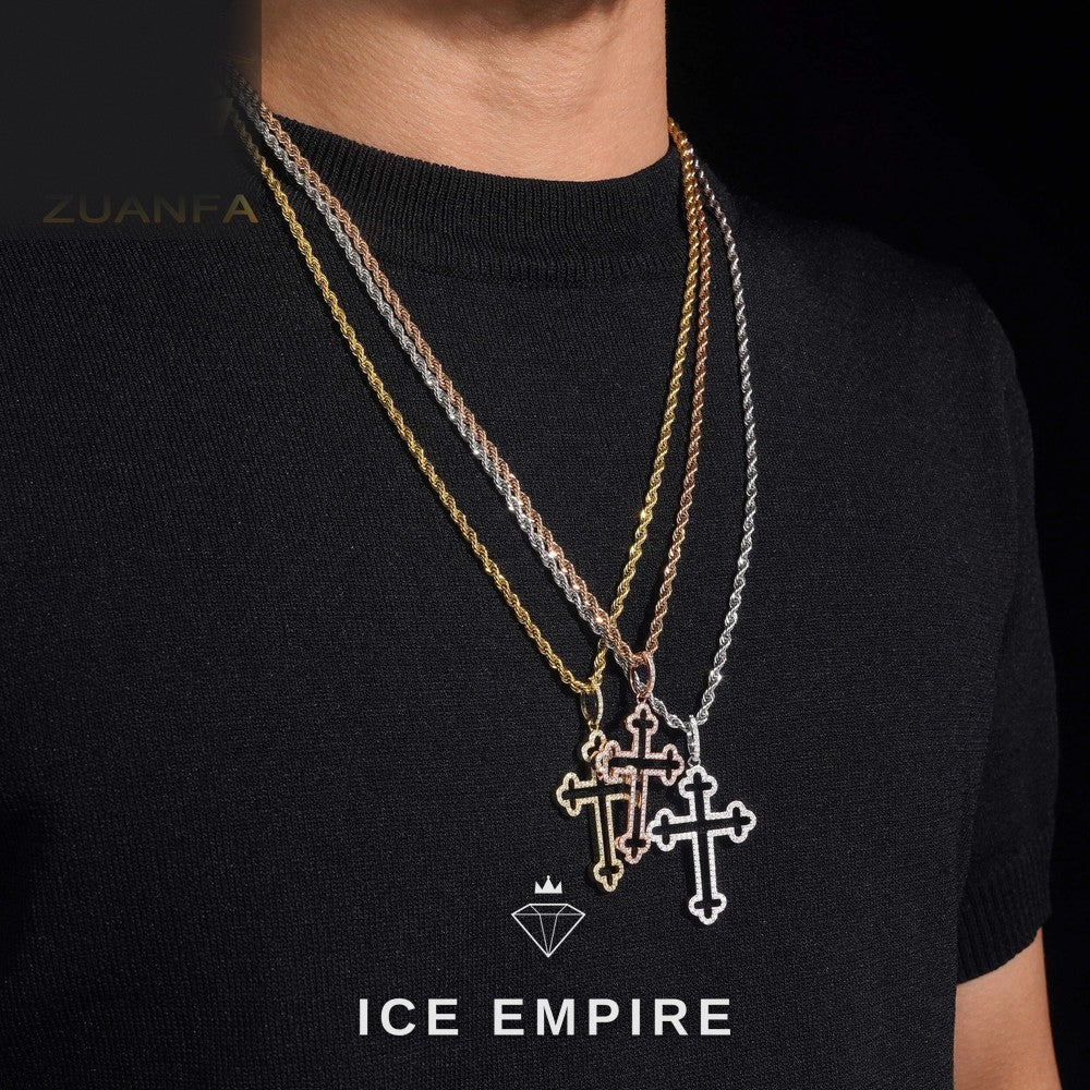 Iced Out Cross Gold Plated Pendant