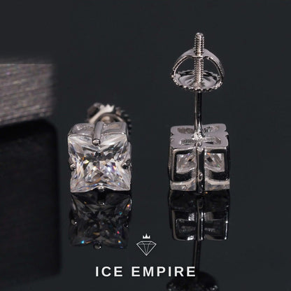 Iced Out Rose Gold Plated Moissanite Stud Earrings