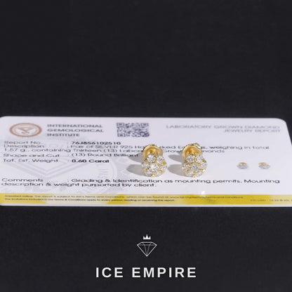 Iced Out Rose Gold Plated Lab Grown Diamond Earrings