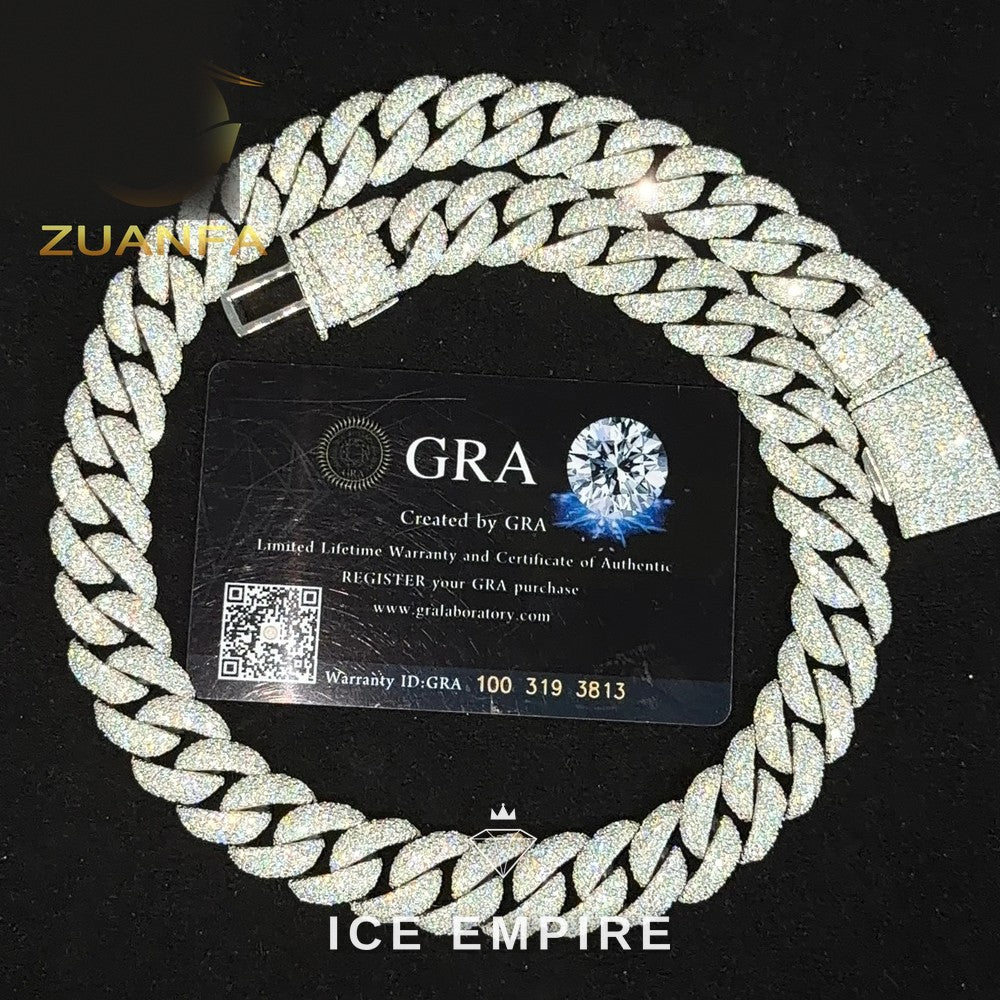 Iced Out Rose Gold Plated Moissanite Cuban Chain