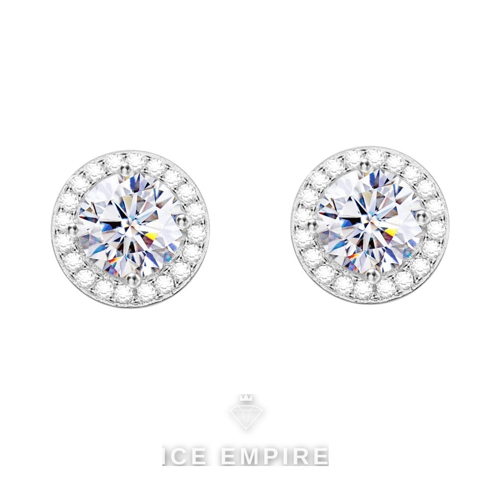 Iced Out 925 Silver Moissanite Earrings