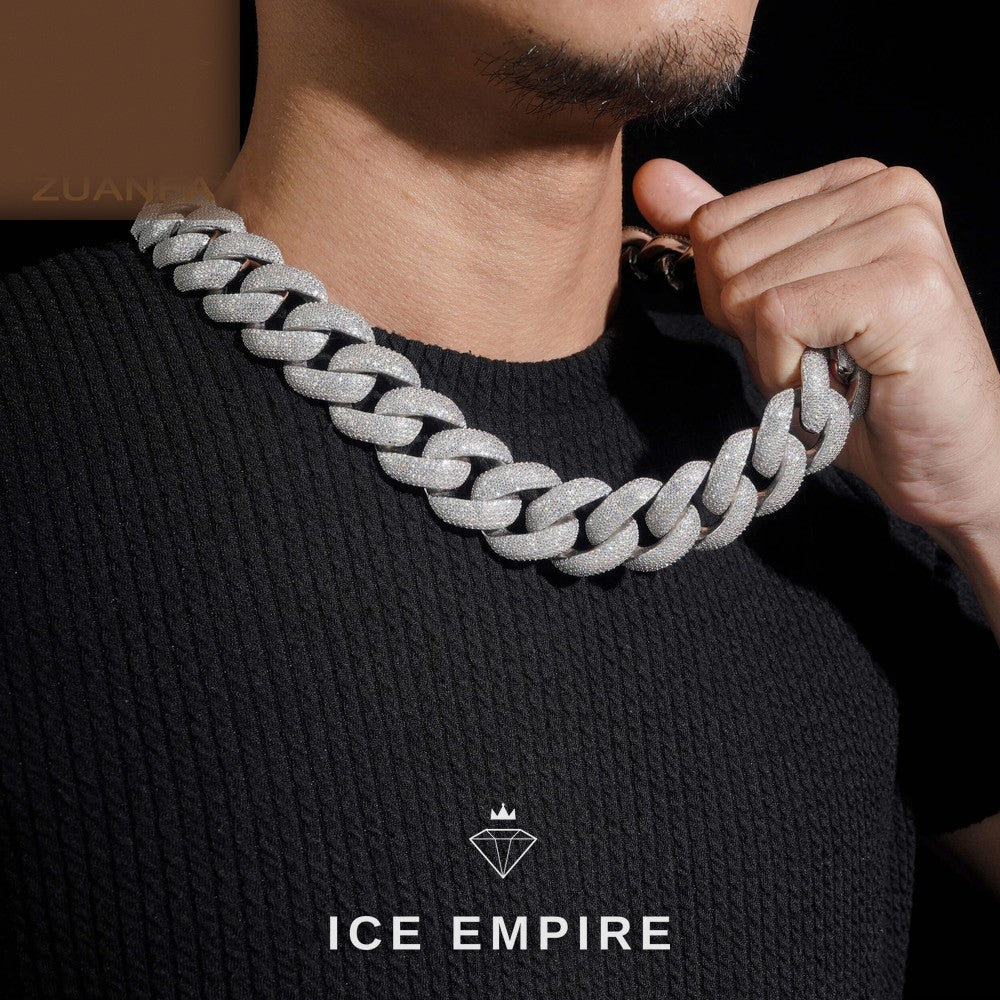 Iced Out Rose Gold Plated Moissanite Cuban Chain