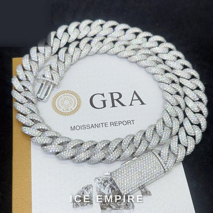 Iced Out Gold Plated Moissanite Cuban Chain
