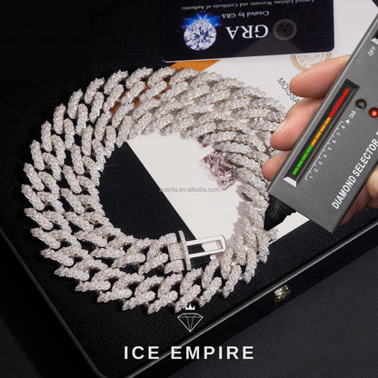 Iced Out Gold Plated Moissanite Cuban Chain
