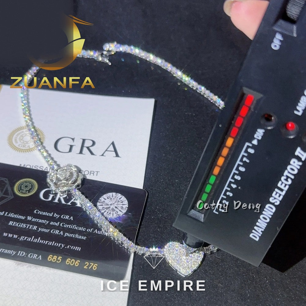 Iced Out Rose Gold Plated Moissanite Cuban Chain